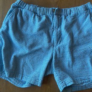 Chubbie's Blue and White Seersucker Shorts Men Size XL
